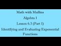Identifying and Evaluating Exponential Functions