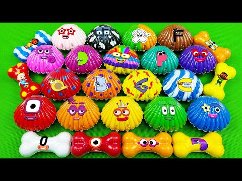 Numberblocks & Alphablocks – Looking All CLAY in Seashells, Bones! Satisfying Slime Videos, ASMR