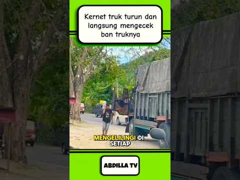 pria ini turun dan langsung mengecek ban truknya โ๏ธ #shorts