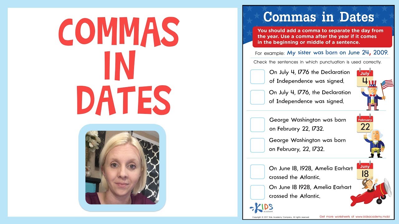 Commas in Dates - Learn Punctuation | Kids Academy