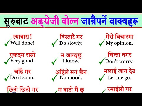 Nepali to English Speaking Class Daily English Sentences with English Grammar and Vocabulary words