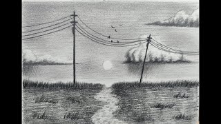 Cómo Dibujar un Paisaje a Lápiz Fácil Paso a Paso