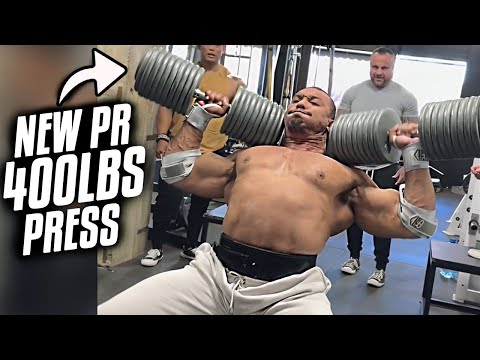 Larry Wheels Crushes New PR With 400-Pound Dumbbell Shoulder Presses