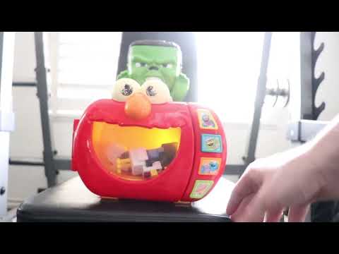 Just Play Chicken Dance Elmo, Blue Elmo, Talking Microwave and Chicken Jockey Popcorn Bucket Destr.