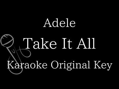 【Karaoke Instrumental】Take It All / Adele【Original Key】