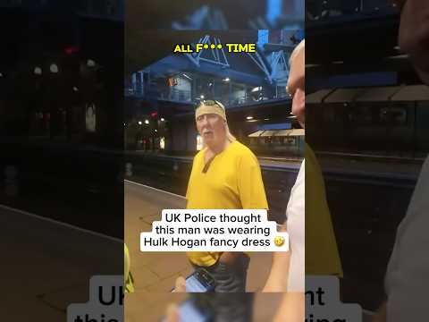 UK police thought this man was wearing Hulk Hogan fancy dress 😂 #uk #hulkhogan #britishhumor #laugh