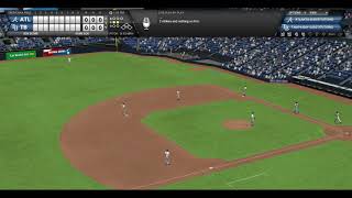 OOTP25 on 3/15/24 (first day of release) showing a 3D Game.  Braves at Rays exhibition.