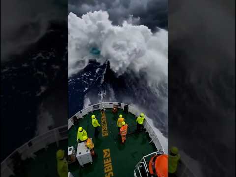 Atlantic Ocean Fury – Giant Wave Hits Ship Hard! &nbsp;#shorts