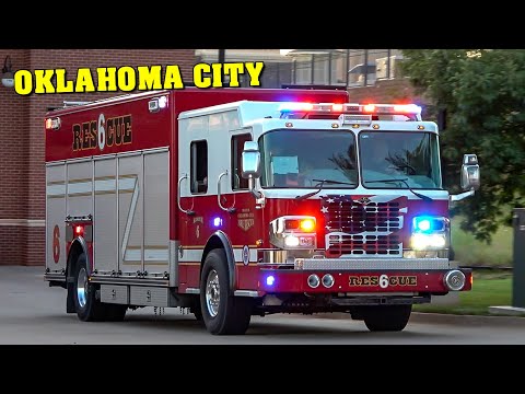 [FULL HOUSE RESPONSE] - OKLAHOMA CITY Fire Station 6 | Engine 6, Ladder 6 & Rescue 6 Responding!