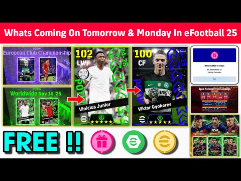 What Is Coming On Tomorrow & Next Monday In eFootball 2025 Mobile !! Free eFootball Coins, Potw 🤩🔔