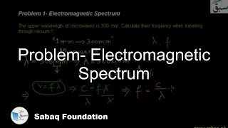 Problem- Electromagnetic Spectrum