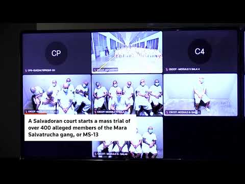 YouTube video thumbnail: El Salvador Tries Over 400 Alleged Gang Members for 47,000 Crimes
