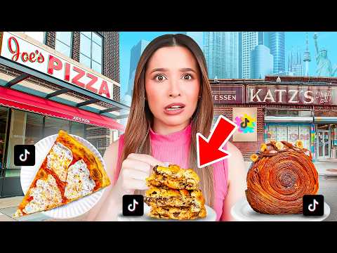 24 horas comiendo la comida MAS VIRAL de Tiktok en NEW YORK  | Laura Mejia