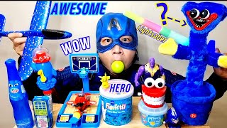 파란 젤리 초코 아이스크림 먹방 ASMR BLUE JELLY CANDY CHOCOLATE ICE CREAM MUKBANG 冰淇淋 アイスクリーム Kem cây ไอศกรีม