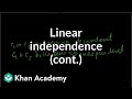 Understanding Linear Dependence and Independence