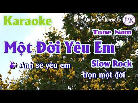 Karaoke Một Đời Yêu Em | Slow Rock | Tone Nam (D,Tp:62) | Quốc Dân Karaoke