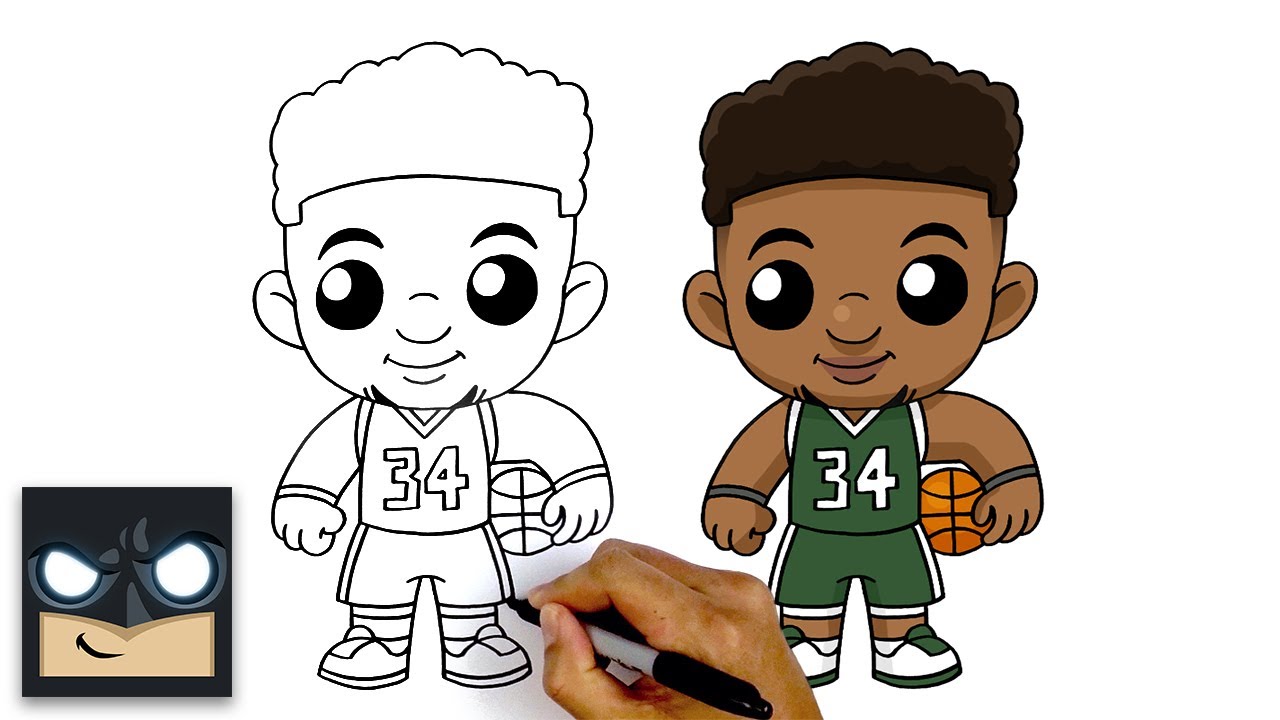How To Draw Giannis Antetokounmpo - Milwaukee Bucks