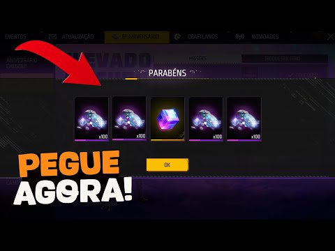 PEGUE AGORA CUBO MAGICO E 200 DIAMANTES DE GRAÇA NO ANIVERSARIO DO FREE FIRE