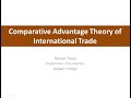Comparative Advantage and Trade Theories