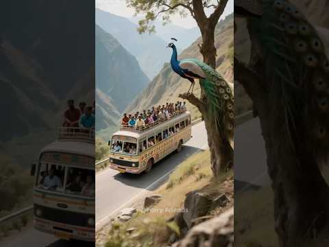 Everything has a spirit! The peacock blocked the bus and avoided the disaster!