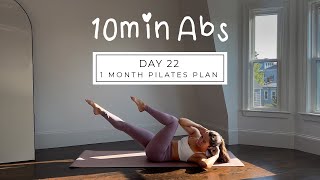 DAY 22 - 1 MONTH PILATES PLAN // 10MIN Toned Abs & Waist  || madeleineabeid