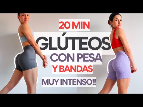 20 min GLÚTEOS REDONDOS Y FIRMES para MUJER CON BANDAS Y MANCUERNA | rutina de ejercicios en casa