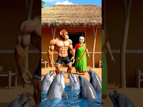 Monkey Gave His Mother A Beautiful Herd Dolphin #ai #shorts