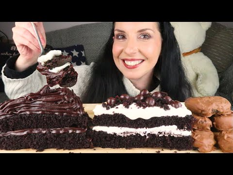 CHOCOLATE CAKE PARTY (Devil's Cake - Cheese Cream Chocolate Cake - Chocolate Treats) | ASMR Mukbang