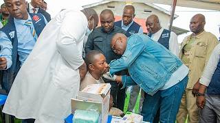 YouTube video thumbnail: DRC Launches Ebola Vaccination Campaign as Outbreak Continues to Spread