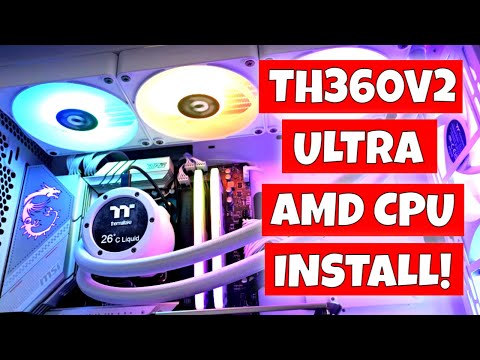 How To Install Thermaltake TH360 V2 Ultra ARGB Sync Liquid Cooler AIO AM5 AMD