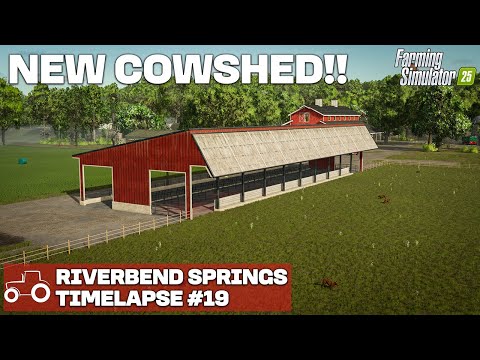 BUILDING THE NEW COWSHED! Riverbend springs FS25 Timelapse Farming Simulator 25 Ep 19