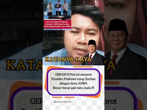 Katanya Kaya, kok Qurban pakai APBN ..!!