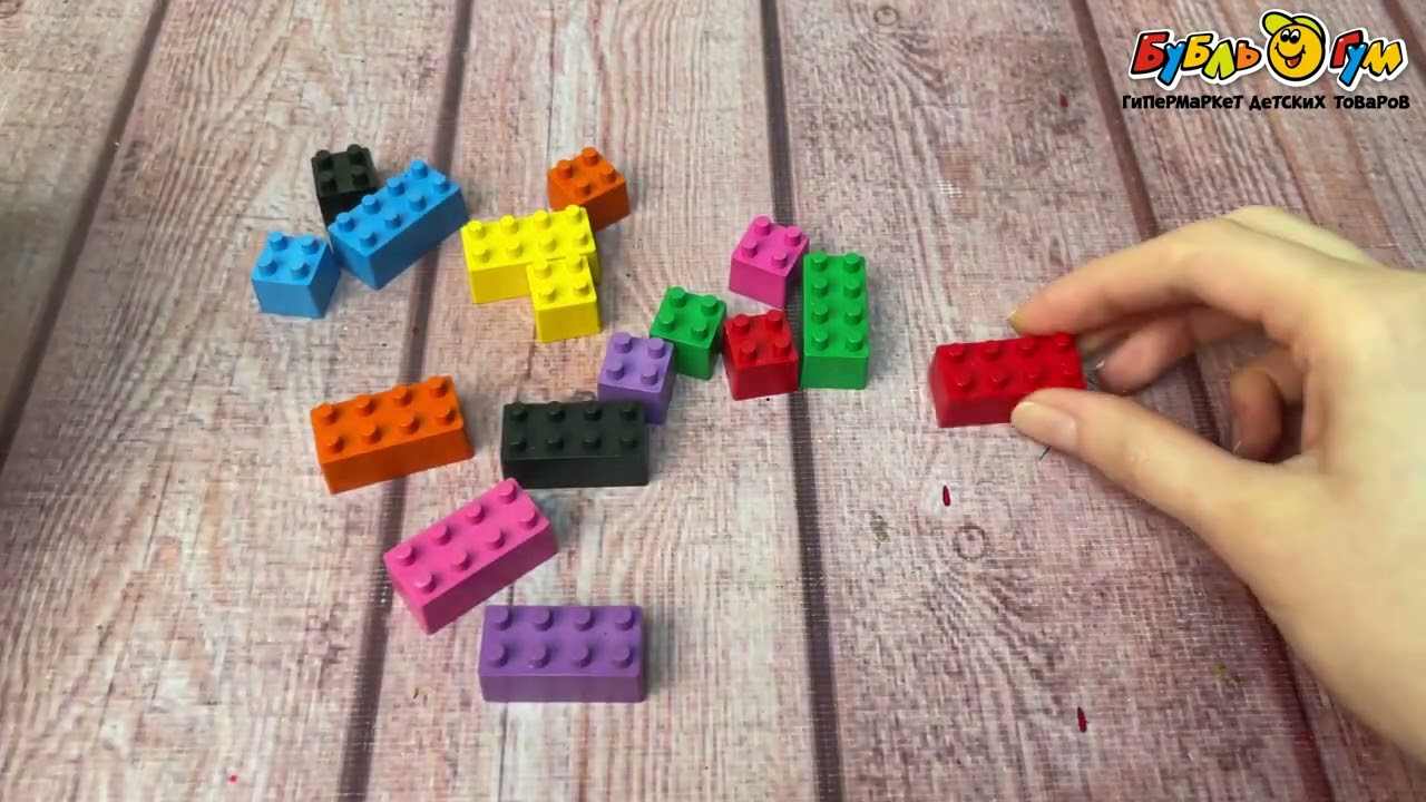Мелки JUNGER восковые в форме конструктора - видео