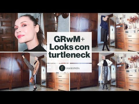 Infinitos LOOKS con TOP NEGRO turtleneck + DELINEADO burdeos | Get Ready With Me | Fashiopatía