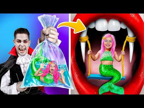 Русалка vs Вампир vs Кукла из Игры в Кальмара! Русалочку усыновил Вампир!