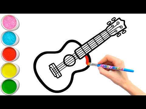 Gitar, Musik Papan Ketik dan Marakas Menggambar & Melukis untuk Anak 🎸🎹 Pertunjukan Mewarnai #380