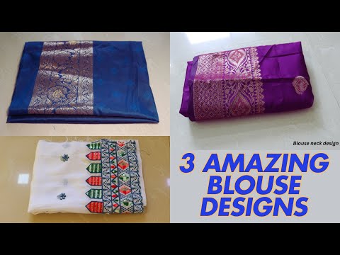 3 Amazing blouse back neck design cutting and stitching| designer blouse designs