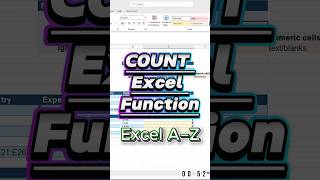 COUNT FUNCTION in Excel — count only numbers fast