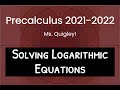 Solving Logarithmic Equations Challenge