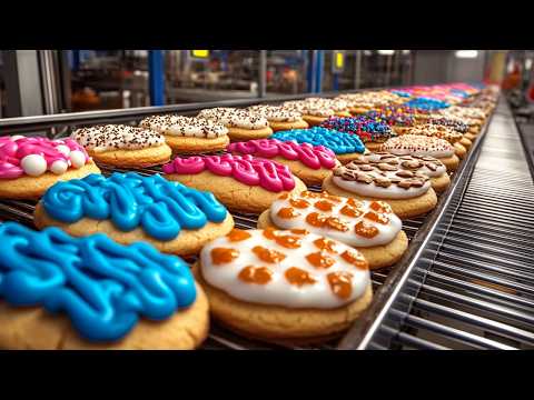 How Million of COOKIES Mass-Produced in Factories? Modern Automated Cookies Factory Processing