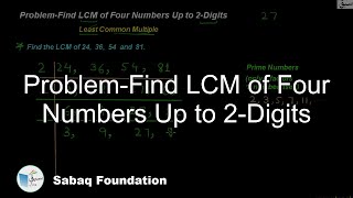 Problem-Find LCM of Four Numbers Up to 2-Digits
