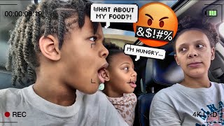 IGNORING MY KIDS ORDER AT THE DRIVE THRU PRANK *SHE CRIED