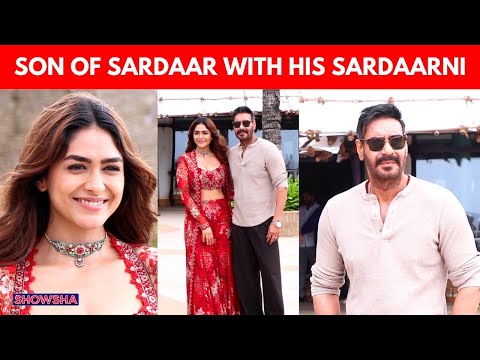 Ajay Devgn & Mrunal Thakur Pose Together As They Promote Son Of Sardaar 2 I WATCH