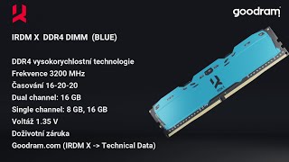 #IRDM X paměti DDR4 | #BLUE varianta chladiče | 3200 MHz | 8-16 GB Single a 16GB Dual Channel | CL16