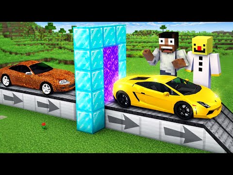 Minecraft, I Used a Portal to Upgrade My Car || Minecraft Mods || Minecraft gameplay