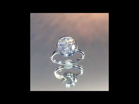 Round Moissanite in Bezel Setting