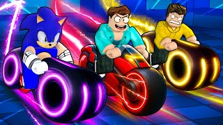 TROLLING NOOBS IN BIKE LINE RACE WITH 9999IQ IN ROBLOX !!
