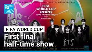 YouTube video thumbnail: Madonna, BTS, Shakira... First World Cup Final Half-Time Show