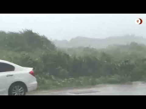 YouTube video thumbnail: Typhoon Podul Hits Island off Taiwan's East Coast, Strong Winds, Rain