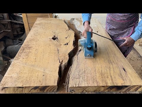 wood Creation - Skill Restoring Cracked Wood Panels Create Wonderful Table By Vietnamese Carpenters